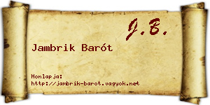 Jambrik Barót névjegykártya