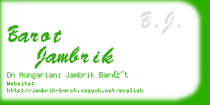 barot jambrik business card